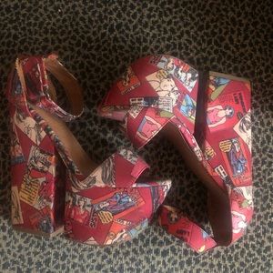 Jeffrey Campbell Comic Panel Chunky Heels
